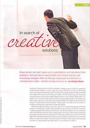 first page of article about art therapy